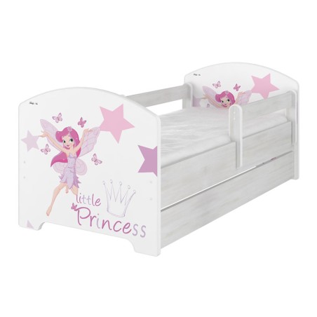 Detská posteľ OSKAR 140x70 / 160x80 so zábranou, roštom a matracom – detská posteľ s úložným priestorom