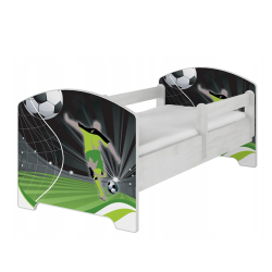 Detská posteľ OSKAR 140x70 / 160x80 so zábranou, roštom a matracom – detská posteľ s úložným priestorom