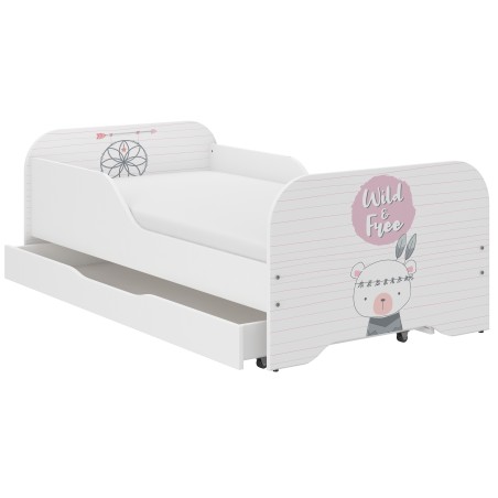 Detská posteľ 140x70 a 160x80 s matracom,bočnicou a úložným priestorom.