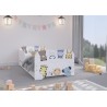 Detská posteľ Miki Mini Zoo s matracom, bočnicou a úložným priestorom