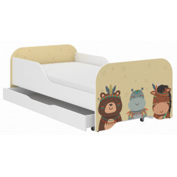 Detská posteľ 140x70 a 160x80 s matracom,bočnicou a úložným priestorom.