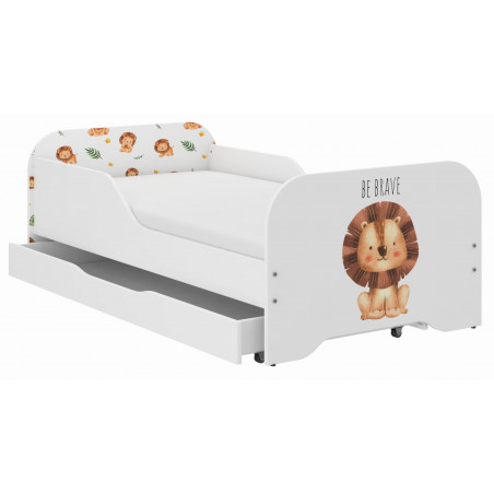 Detská posteľ 140x70 a 160x80 s matracom,bočnicou a úložným priestorom.