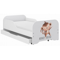 Detská posteľ 140x70 a 160x80 s matracom,bočnicou a úložným priestorom.