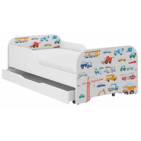 Detská posteľ 140x70 a 160x80 s matracom,bočnicou a úložným priestorom.