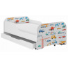 Detská posteľ 140x70 a 160x80 s matracom,bočnicou a úložným priestorom.