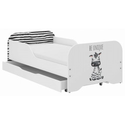 Detská posteľ 140x70 a 160x80 s matracom,bočnicou a úložným priestorom.