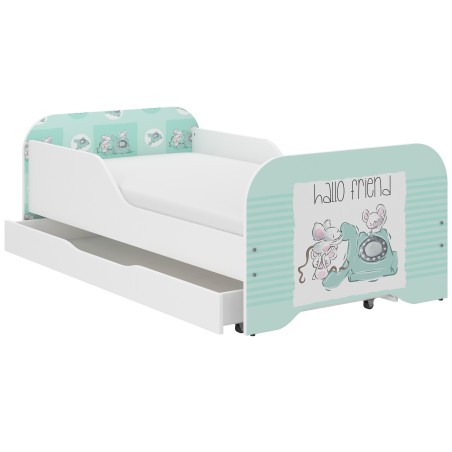 Detská posteľ 140x70 a 160x80 s matracom,bočnicou a úložným priestorom.