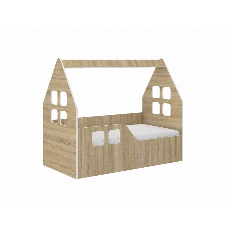 Domčeková posteľ pre deti MDF 140x70 a 160x80 dub sonoma