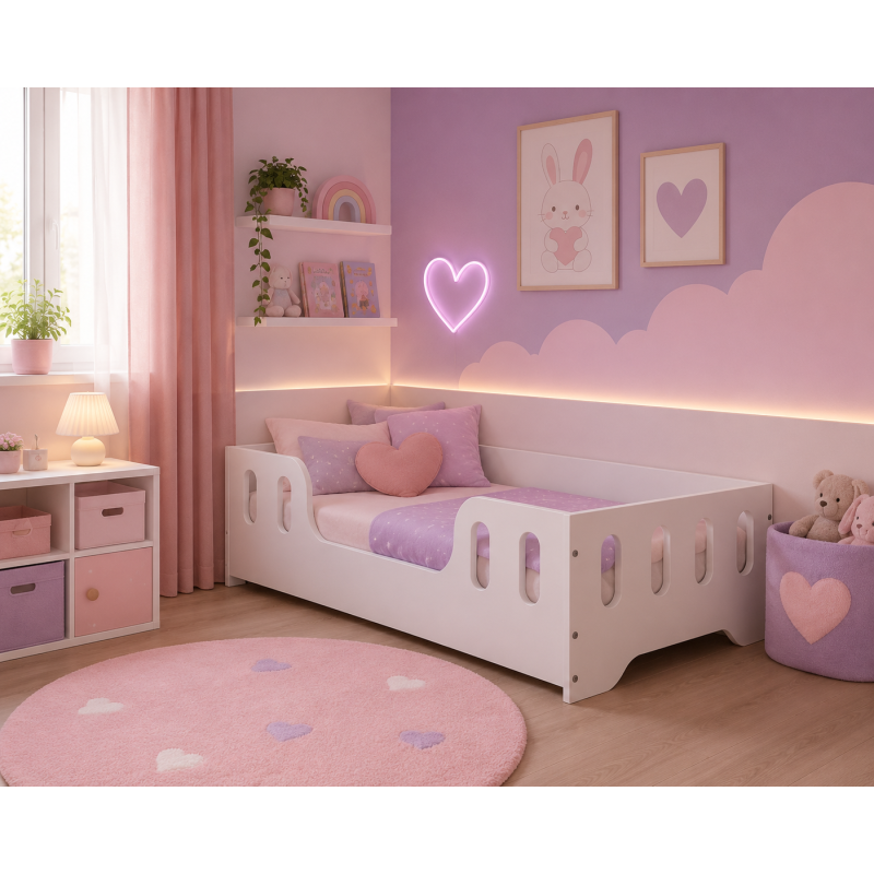 Detská posteľ Coco s bariérou a matracom MATSEN 140x70 / 160x80