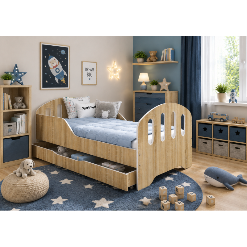 🛏️ Detská posteľ Smile 160x80 s bariérou, zásuvkou a matracom