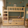Detská poschodová posteľ z masívu 160x80 / 160x90 so zásuvkou 🌲🛏️