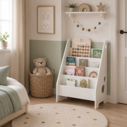 Montessori detská knižnica Terka – polica na knihy a hračky 📚✨