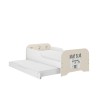 Detská posteľ MIKI biela s prísteľkou a matracmi 160x80 + 140x70