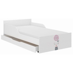 Detská posteľ so zásuvkou a matracom - posteľ pre deti 160x80 / 180x90