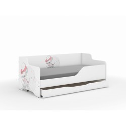 Detská posteľ LILU 160x80 cm so zásuvkou , matracom a bočnicou