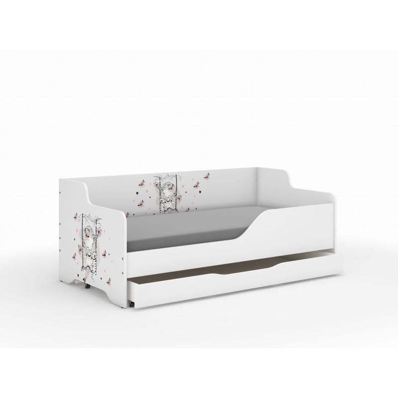 Detská posteľ LILU 160x80 cm so zásuvkou , matracom a bočnicou