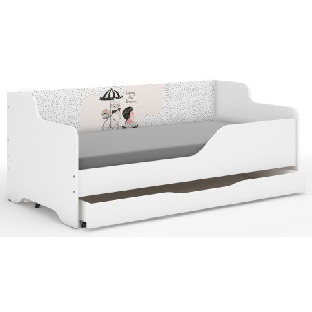 Detská posteľ LILU 160x80 cm so zásuvkou , matracom a bočnicou