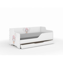 Detská posteľ LILU 160x80 cm so zásuvkou , matracom a bočnicou