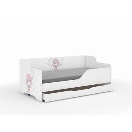 Detská posteľ LILU 160x80 cm so zásuvkou , matracom a bočnicou