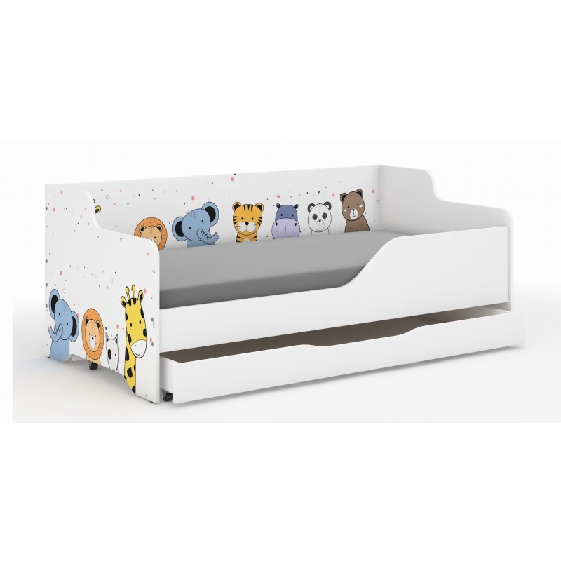 Detská posteľ LILU 160x80 cm so zásuvkou , matracom a bočnicou