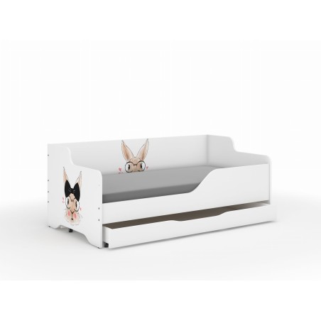 Detská posteľ LILU 160x80 cm so zásuvkou , matracom a bočnicou