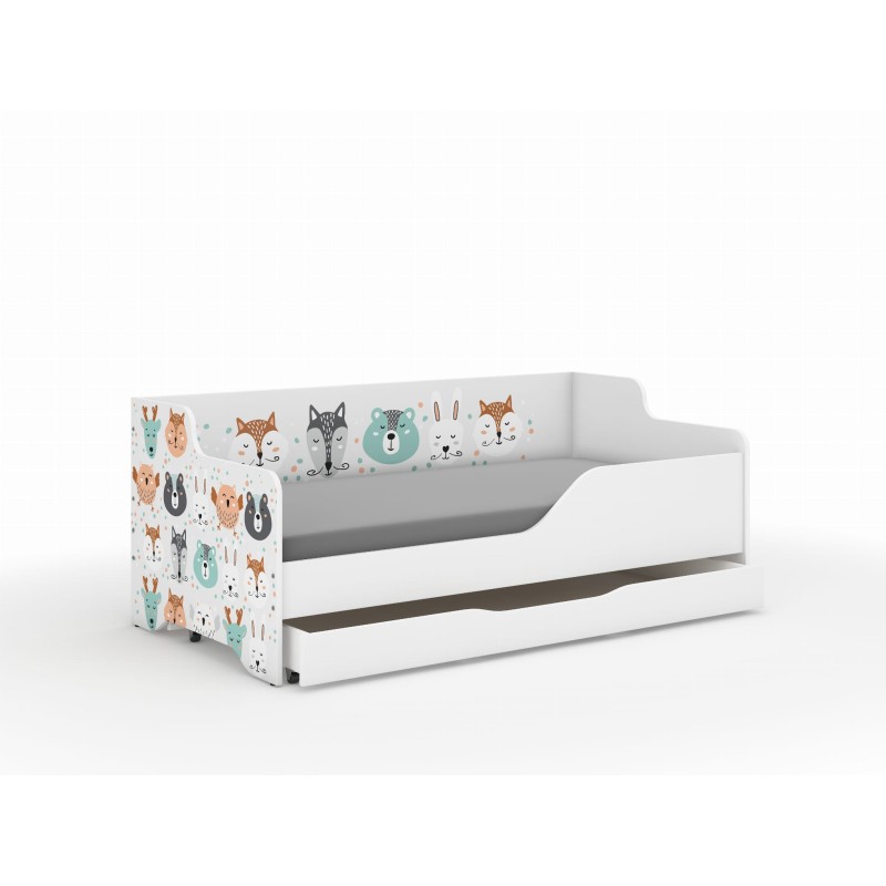 Detská posteľ LILU 160x80 cm so zásuvkou , matracom a bočnicou
